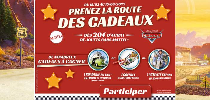 www.laroutedescadeaux-cars-mattel.fr - Jeu La route des cadeaux Mattel & Cars