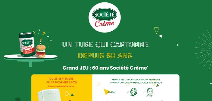 www.societecreme.com - Grand Jeu 60 ans Société Crème
