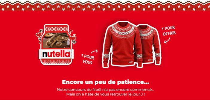 Nutella.com Concours Jeu Nutella Pull de Noël 2023