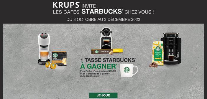 www.jeu-krups-starbucks.fr - Grand Jeu Krups Starbucks 2022