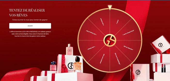 Jeu Calendrier de l'Avent Armani Beauty www.armanibeauty.fr