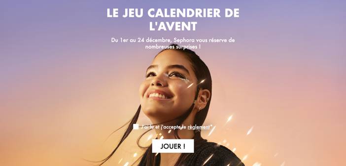 Jeu Calendrier de l'Avent Sephora www.sephora.fr