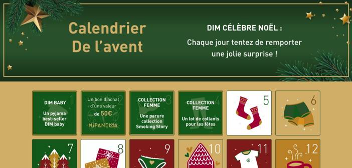 www.dim.fr Jeu Calendrier de l'Avent Dim 2022