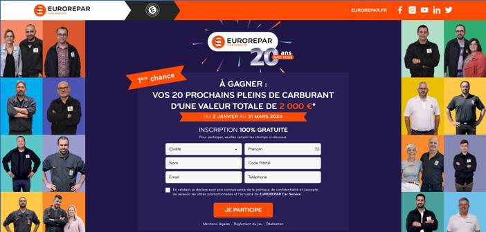 www.eurorepar.fr Jeu Anniversaire Europrepar 20 ans