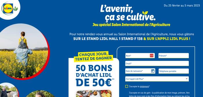 www.jeux-lidl.fr Jeu Lidl Salon International de l'Agriculture 2023