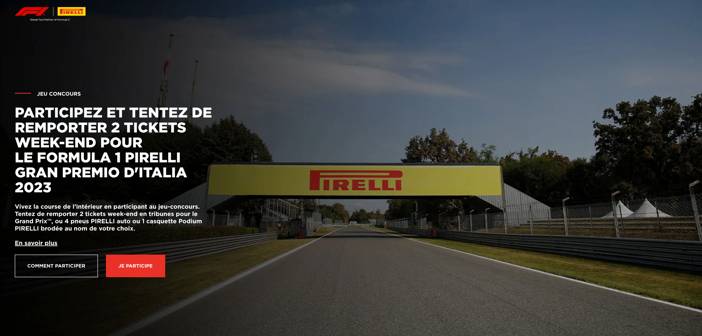Promo.pirelli.com Jeu Concours Pirelli Grand Prix d'Italie 2023