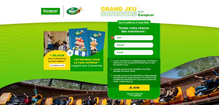 www.europcar.fr Grand Jeu Concours Europcar 2023