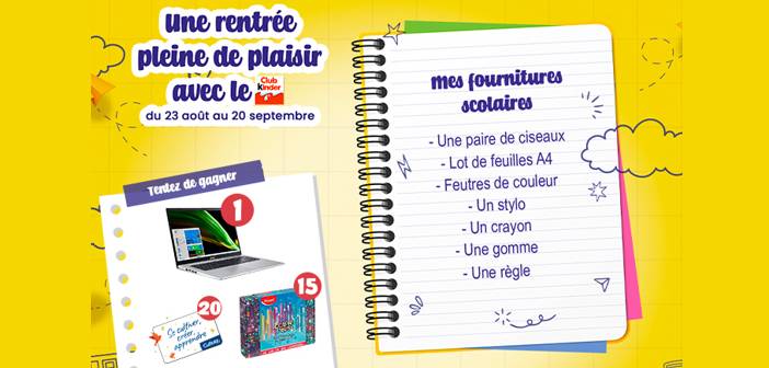 Club.kinder.fr Jeu Kinder Rentrée 2023