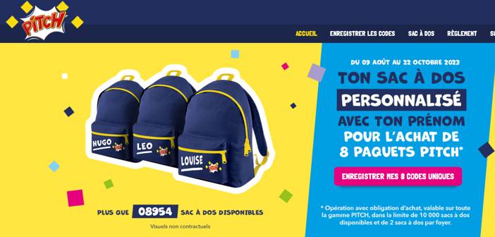 Monsacados-pitch.briochepasquier.com Offre Pitch Ton sac à dos personnalisé