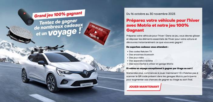 www.jeu-motrio.fr Grand Jeu 100% Gagnant Motrio